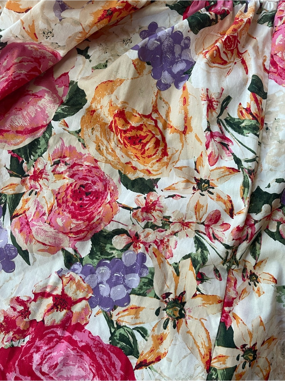 Buddy Love Floral Puff Sleeve Mini Dress L Cottagecore Scalloped Bust Boho - Picture 16 of 16